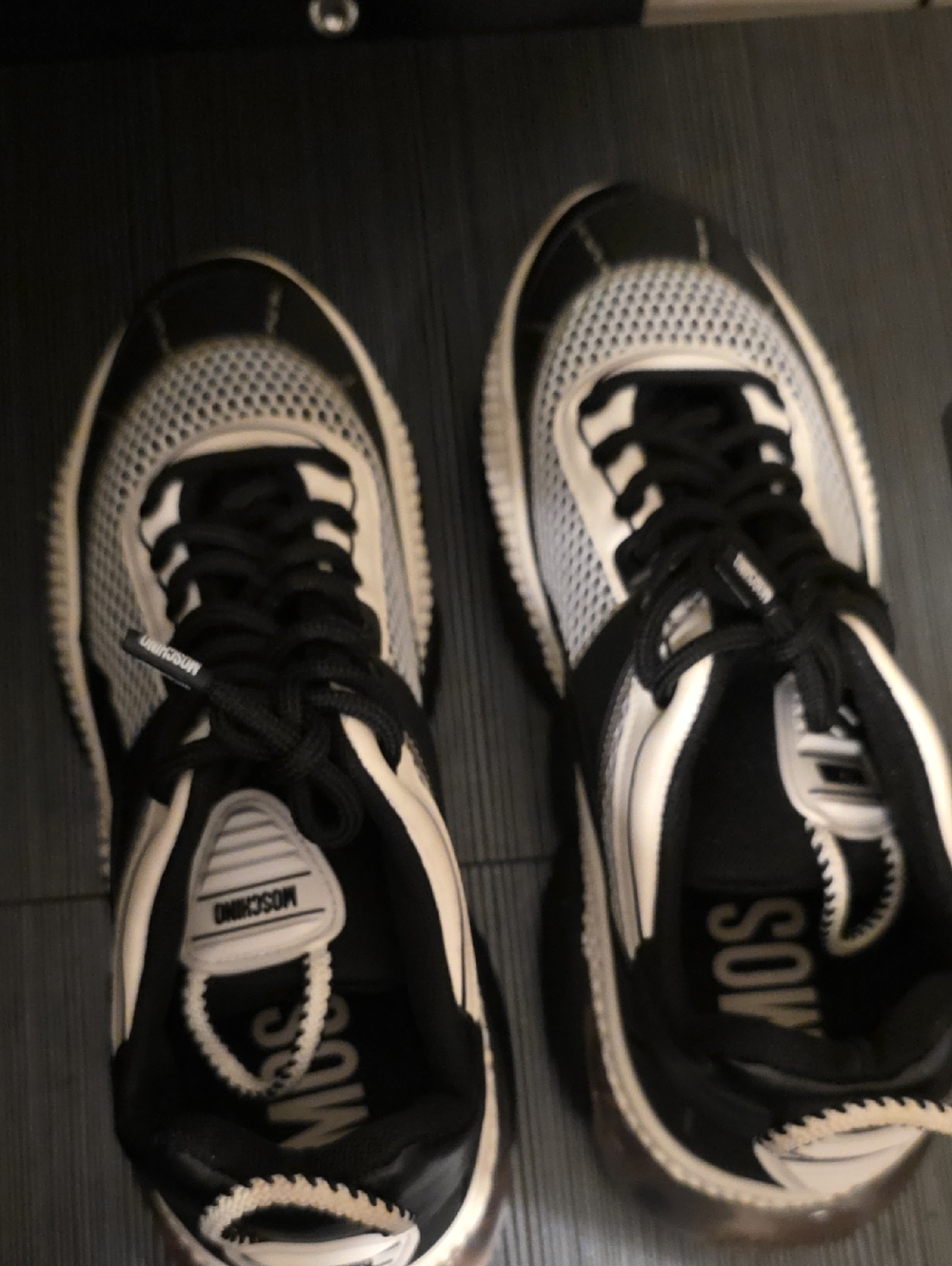 Men's Black and White Athletic Sneakers - Unbranded